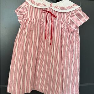 Charming Red and White Striped Kids Formal Dress